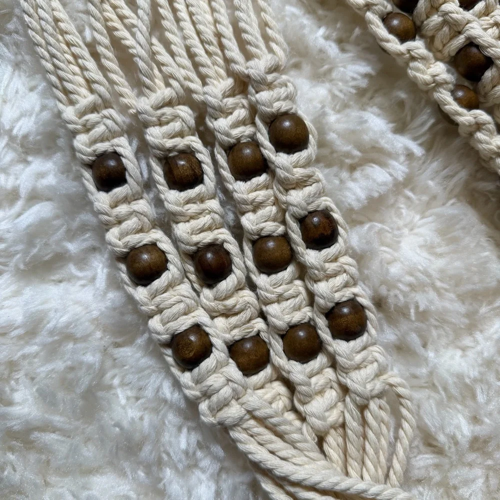 Macrame Plant Hangers with Beads - Picture 3 of 3